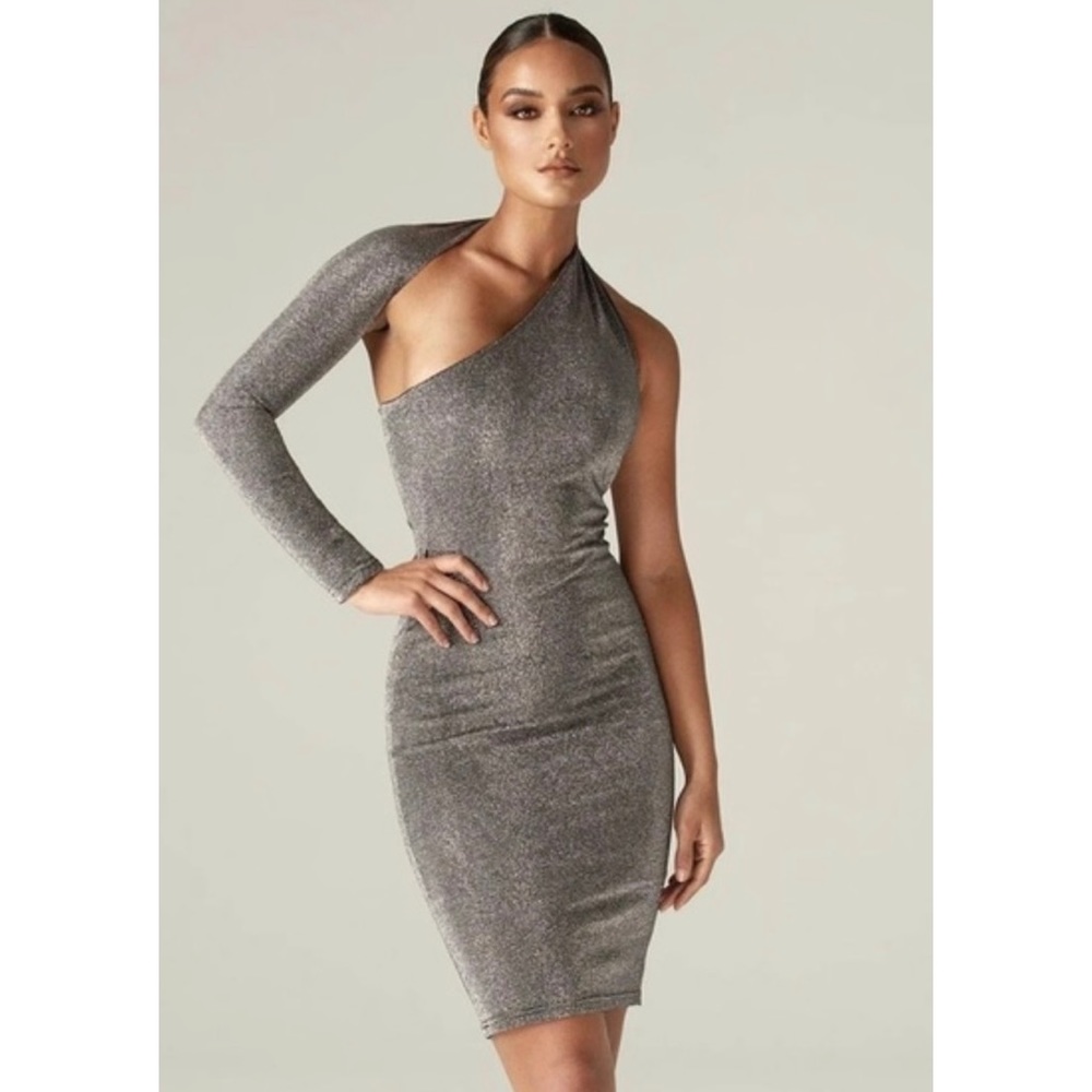 *ALIEVA* Dasha Modern Glitter Sparkle Evening Cocktail Dress NWT